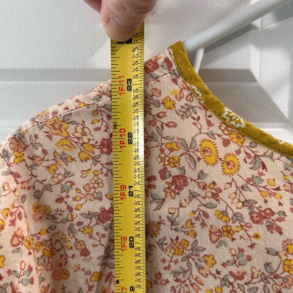 Madewell Micro Floral Button Back Peasant Blouse Size S Cottage Hippie Boho Top - Picture 7 of 8